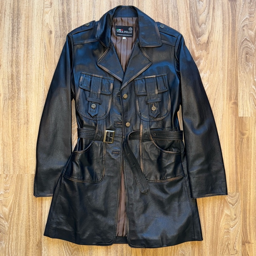 Vera Pelle Italian Leather Trench